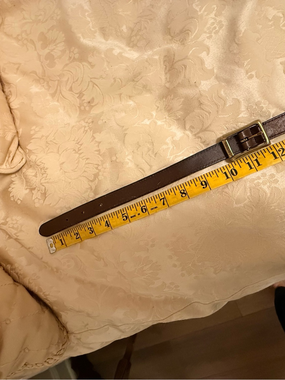 Lauren Ralph Lauren Brown Leather Belt with Brass Link Detail - Picture 5 of 5